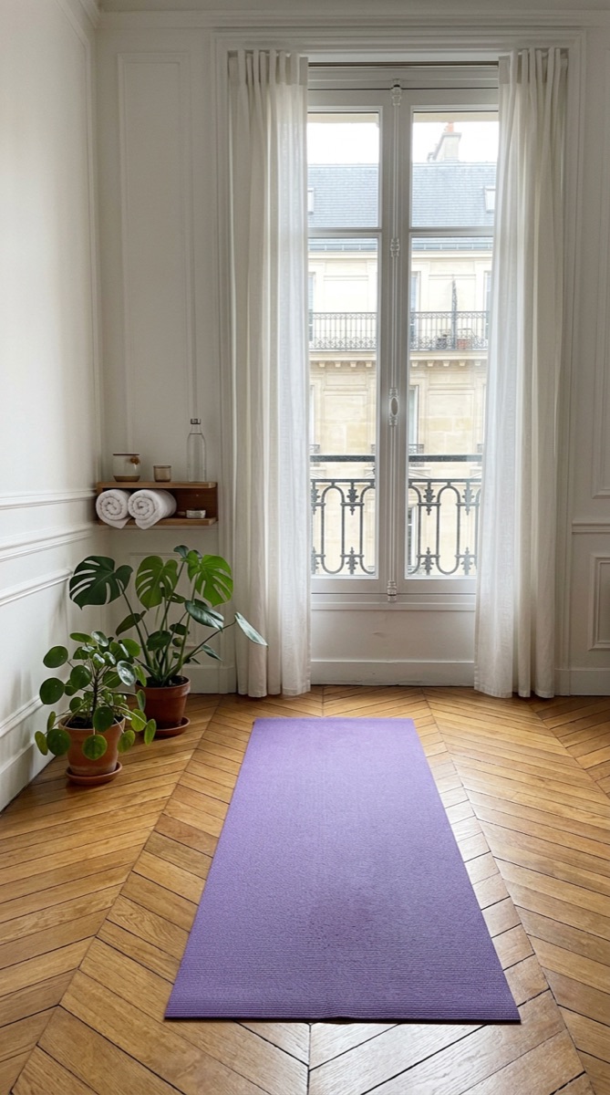 Coin yoga vide, généré par IA